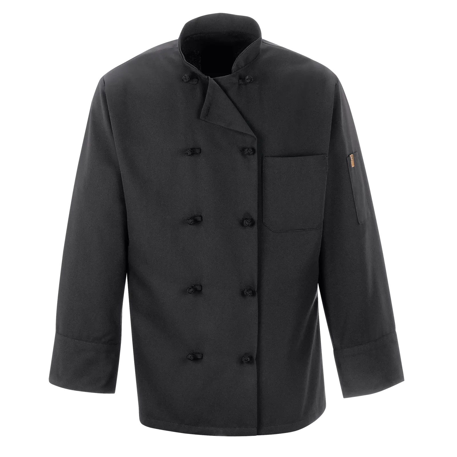 Black Chef Coat Ten Knot Buttons-Chef Designs