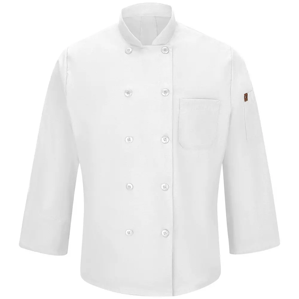 BVT Pearl Button Chef Coat-Red Kap