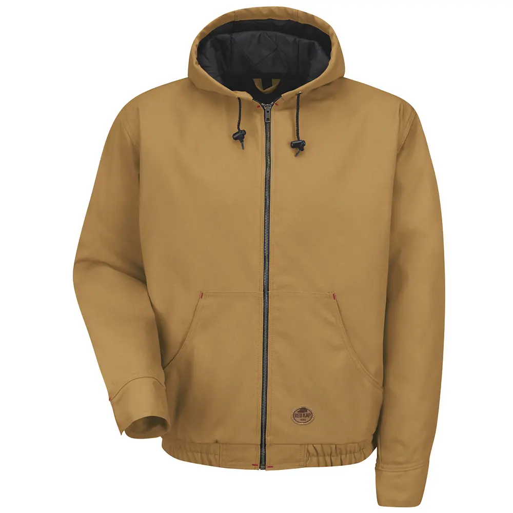 Blended Duck Zip-Front Hooded Jacket-