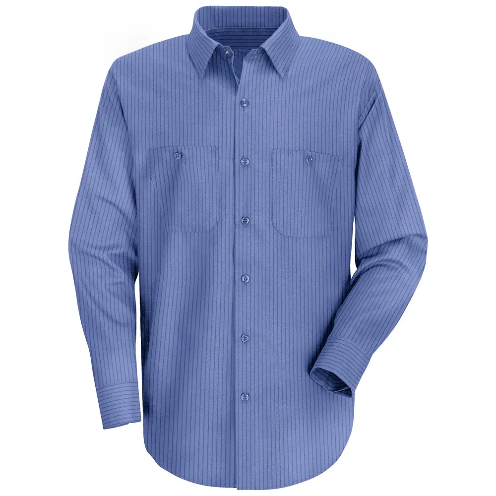 Men&#8216;s Long Sleeve Industrial Stripe Work Shirt-