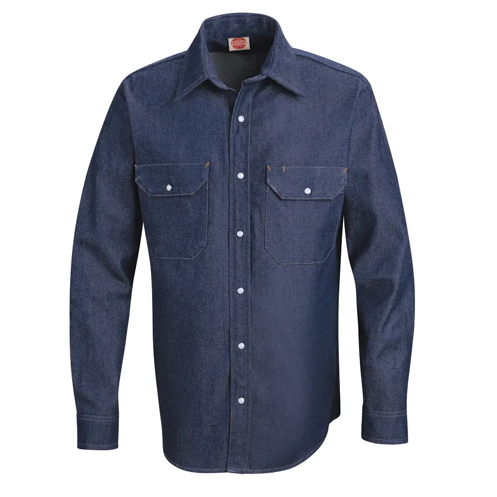 Men&#8216;s Long Sleeve Deluxe Denim Shirt-