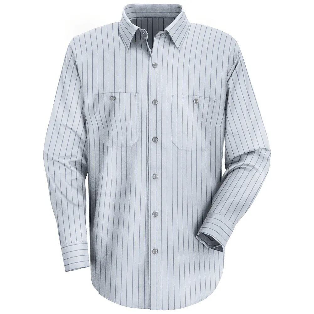 Men&#8216;s Long Sleeve Industrial Striped Work Shirt-