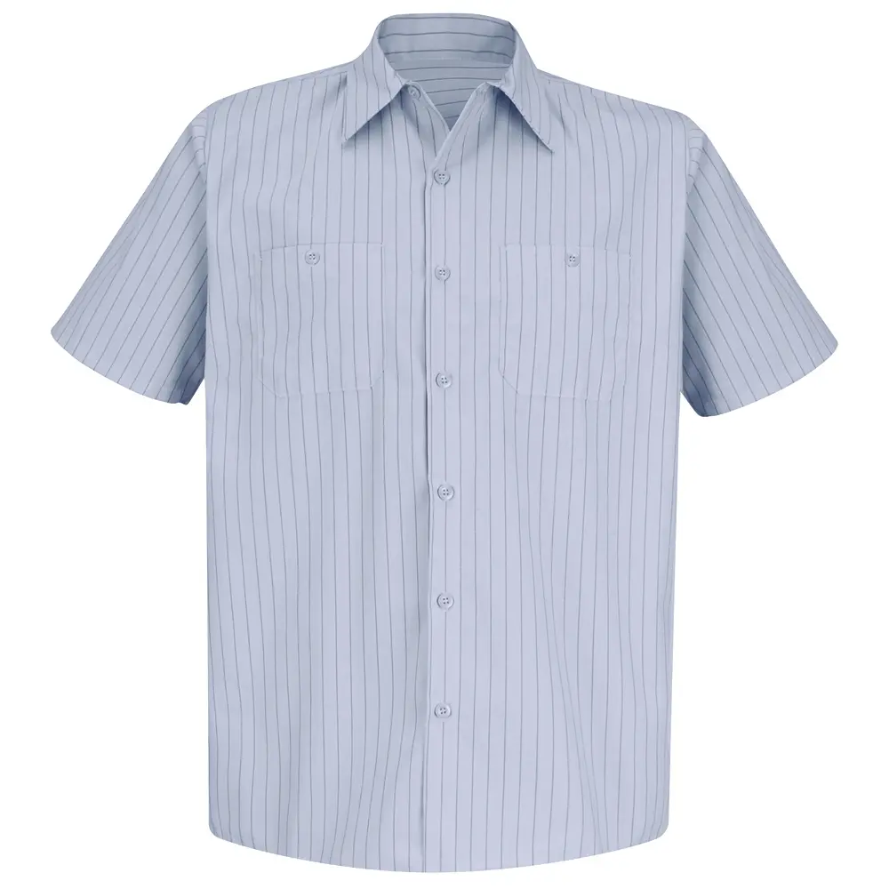 Men&#8216;s Short Sleeve Industrial Stripe Work Shirt-