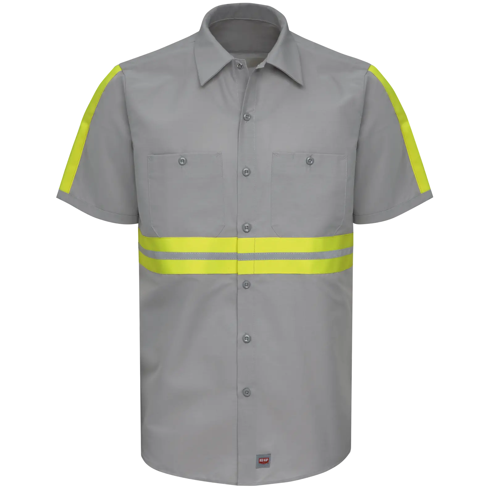 Short Sleeve Enhanced Visibility Industrial&#160;Work Shirt-Red Kap