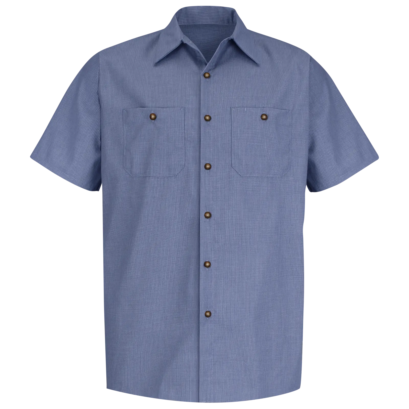 Men&#8216;s Short Sleeve Geometric Microcheck Work Shirt-