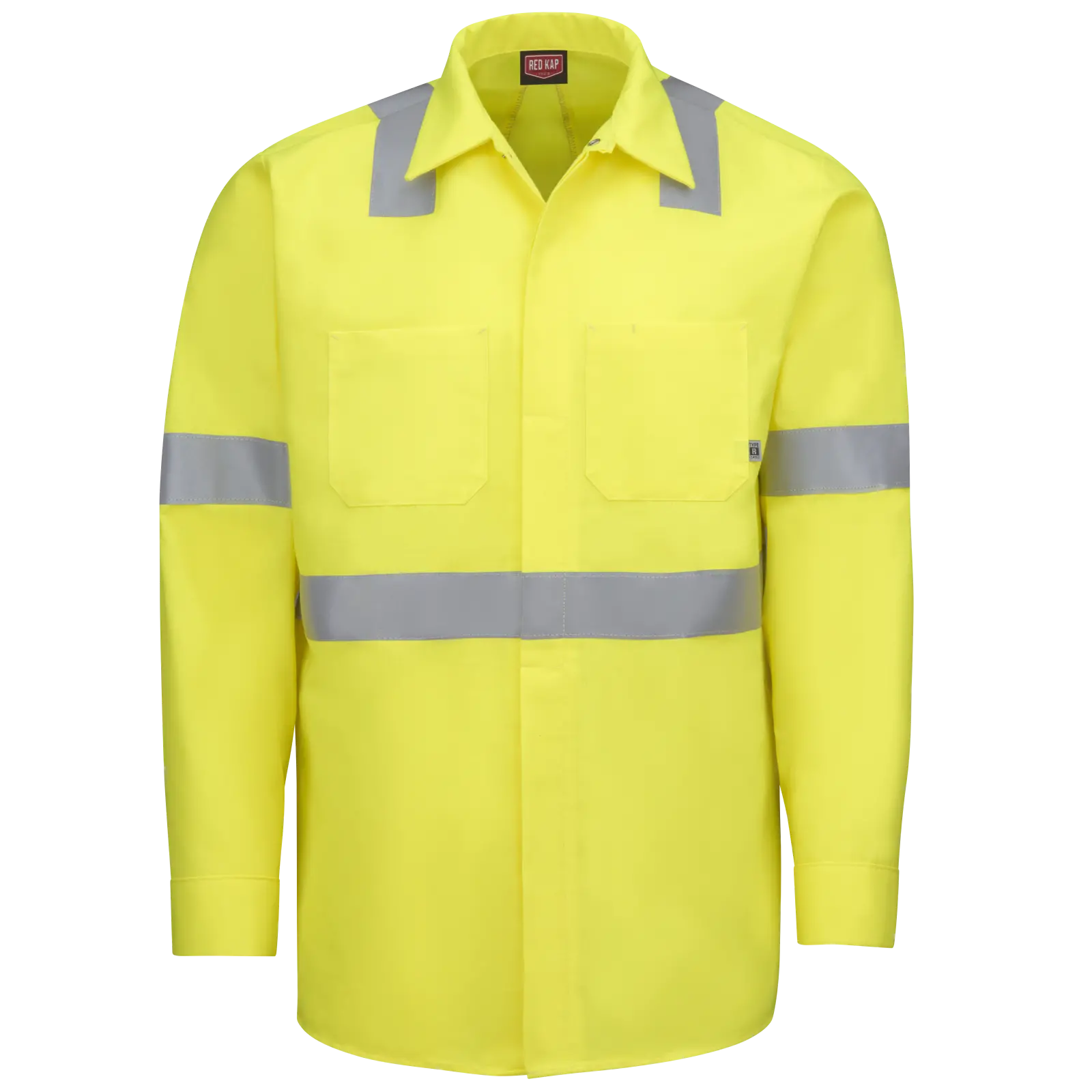 Long Sleeve Hi&#45;Visibility Ripstop Work Shirt with MIMIX &#43; OilBlok&#44; Type R Class 2-Red Kap