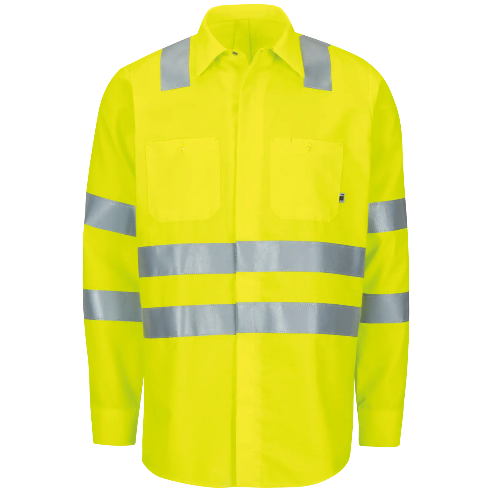 Long Sleeve Hi-Visibility Ripstop Work Shirt with MIMIX + OilBlok, Type R Class 3-Red Kap