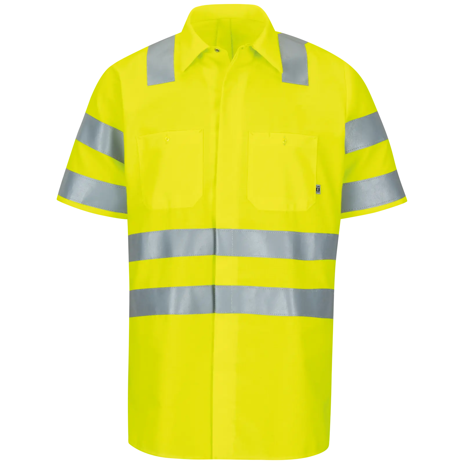 Short Sleeve Hi-Visibility Ripstop Work Shirt with MIMIX + OilBlok, Type R Class 3-Red Kap