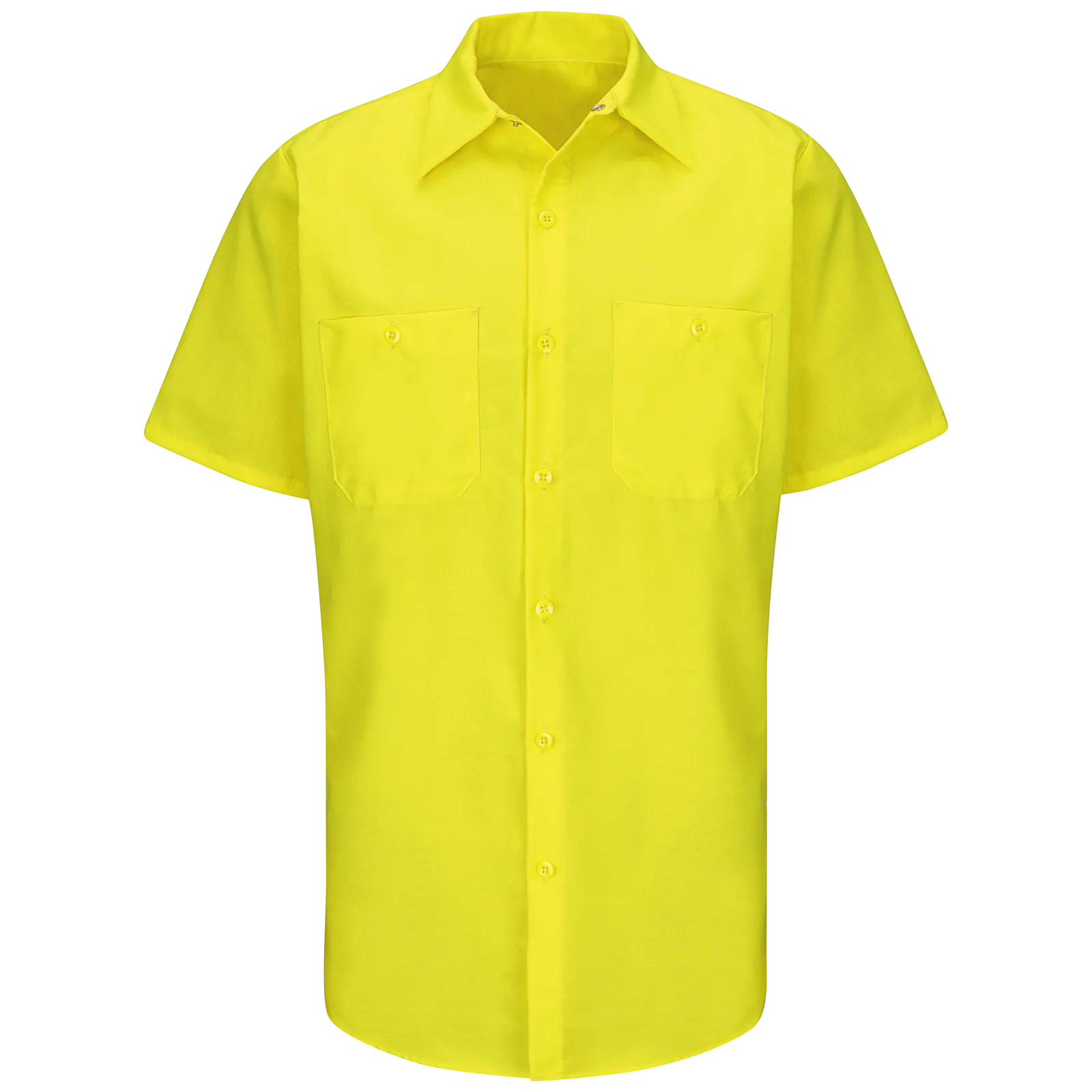 Short Sleeve Enhanced Visibility Ripstop Work Shirt-Red Kap