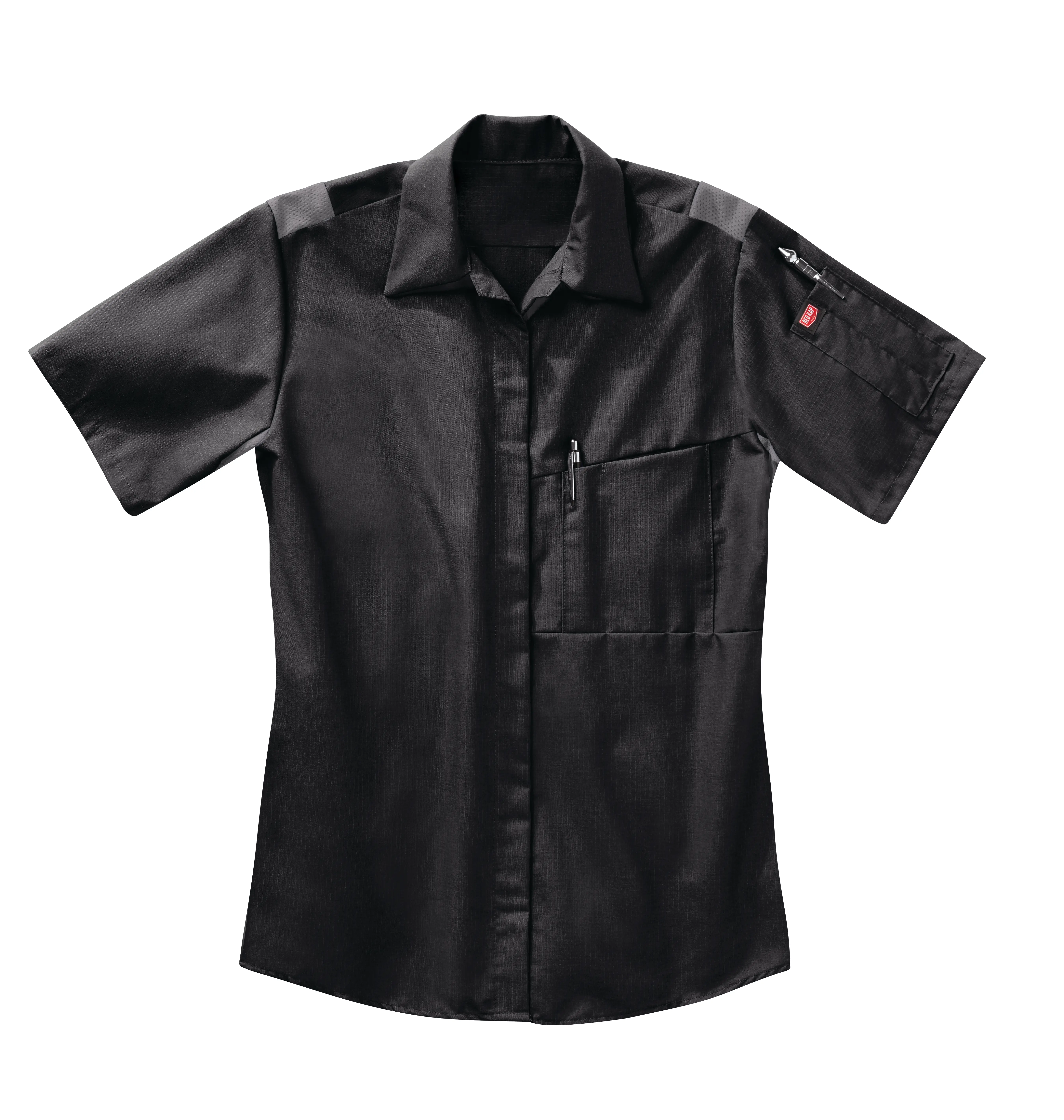 Women&#8216;s Short Sleeve Performance Plus Shop Shirt with OilBlok Technology-Red Kap