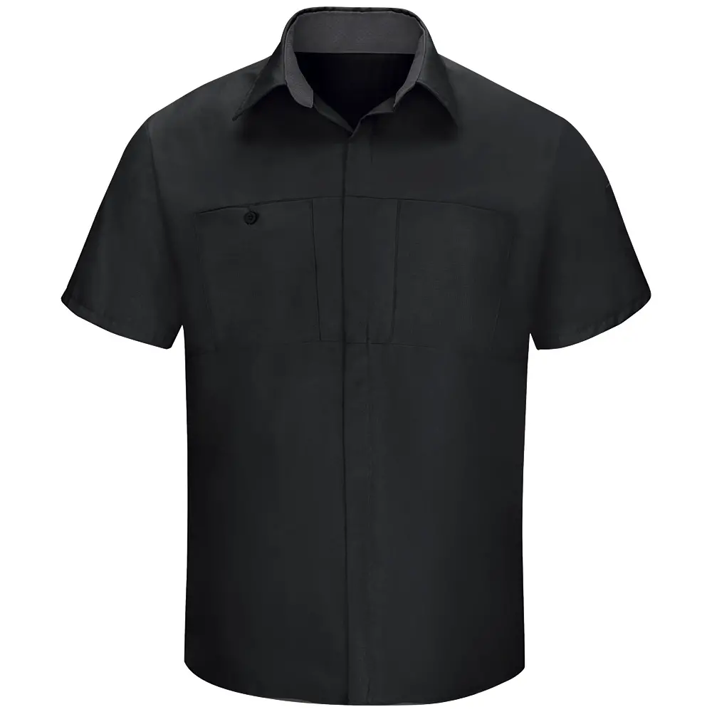 Men&#8216;s Short Sleeve Performance Plus Shop Shirt With Oilblok Technology-Red Kap