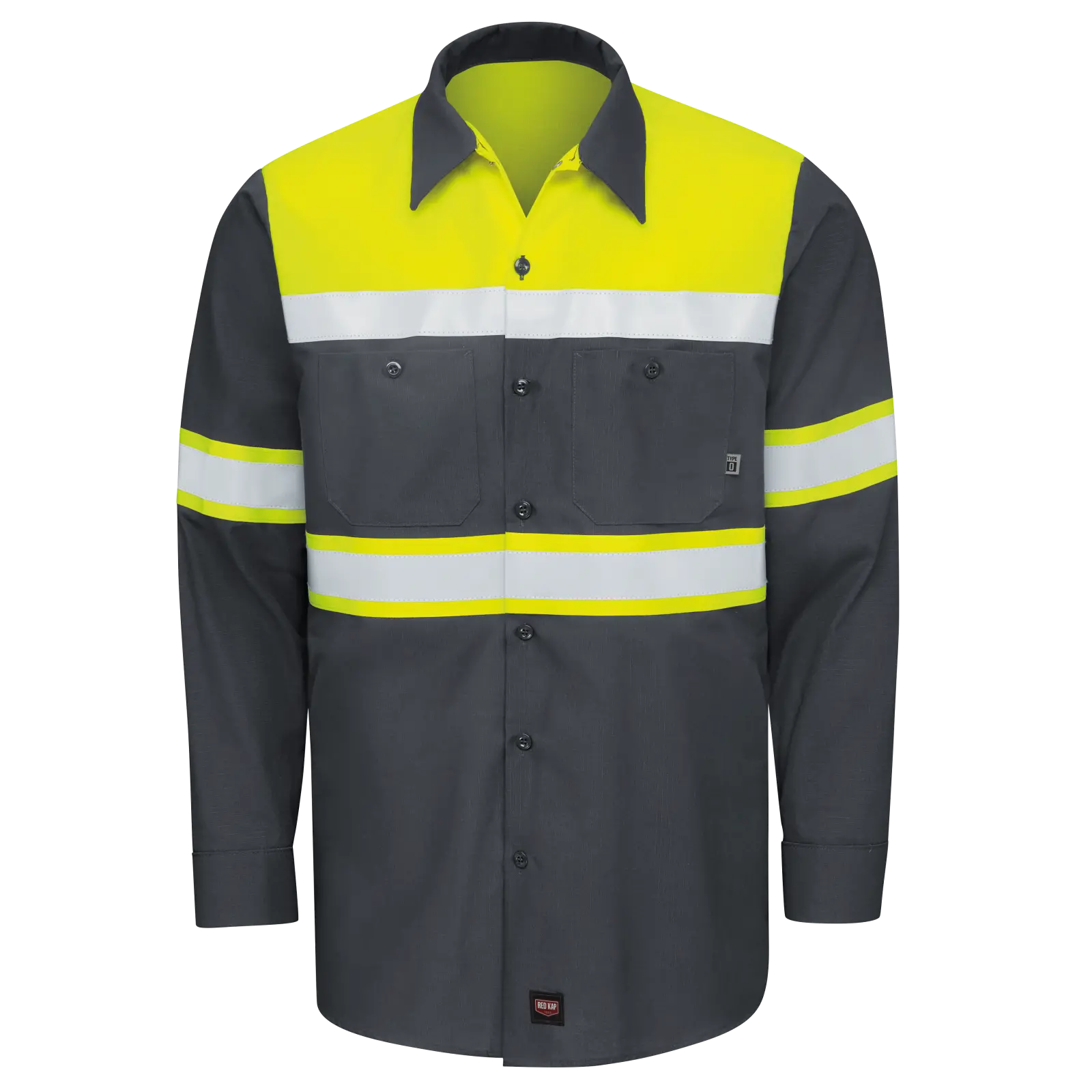 Hi-Visibility Long Sleeve Color Block Ripstop Work Shirt - Type O, Class 1-