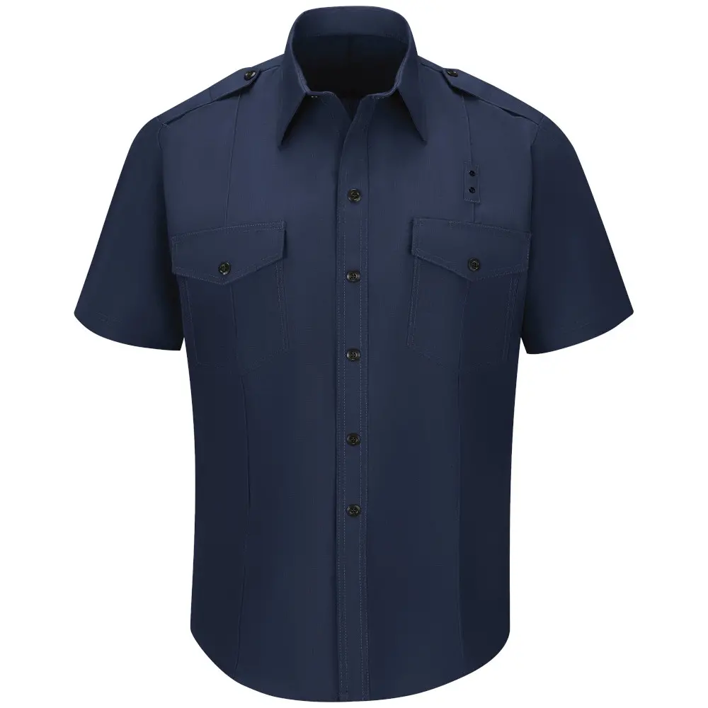 Male Non-FR 100% Cotton Short Sleeve Fire Chief Shirt-Workrite Fire Service