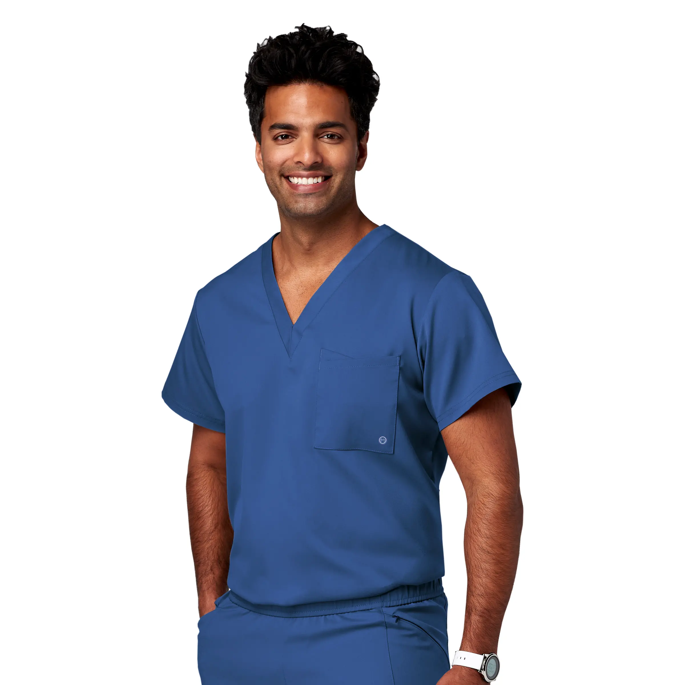 Meta Scrubs 15202 Men&#8216;s-Unisex V-Neck Scrub Top with 2 Layer Chest Pocket - Antimicrobial-Meta Scrubs