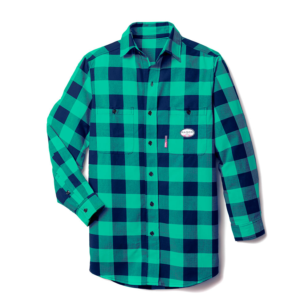 Rasco Buffalo Plaid Shirt - Navy and Green-Rasco