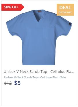 Unisex V-Neck Scrub Top - Ceil blue Flash Sale-The Ultimate Image