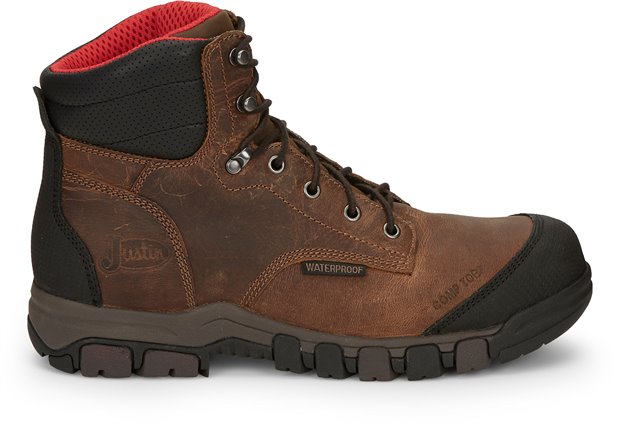 JUSTIN BRIDER 6&#34; COMP TOE WATERPROOF-JUSTIN BOOTS