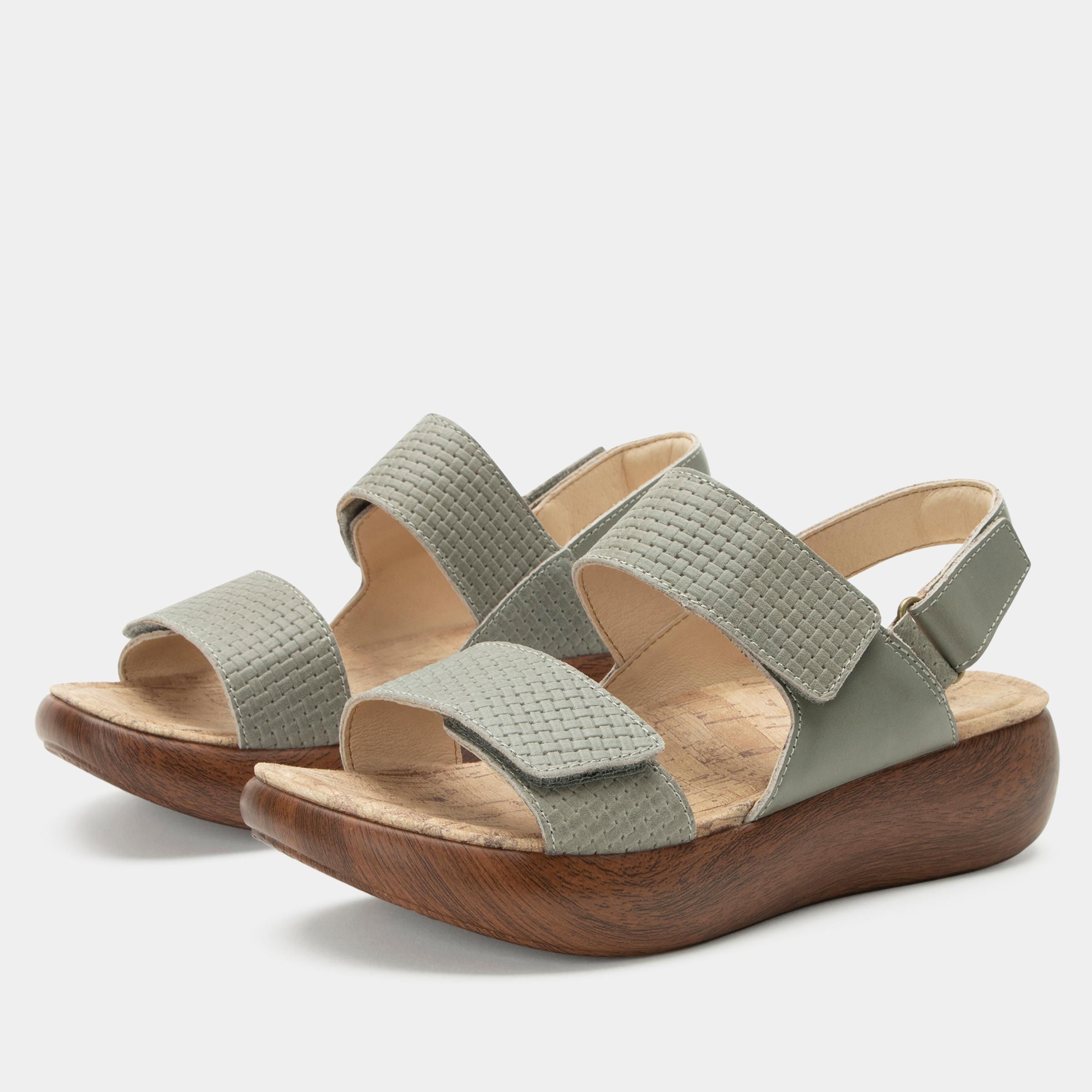 Bailee Heel Strap Sandal Sage Woven-Alegria