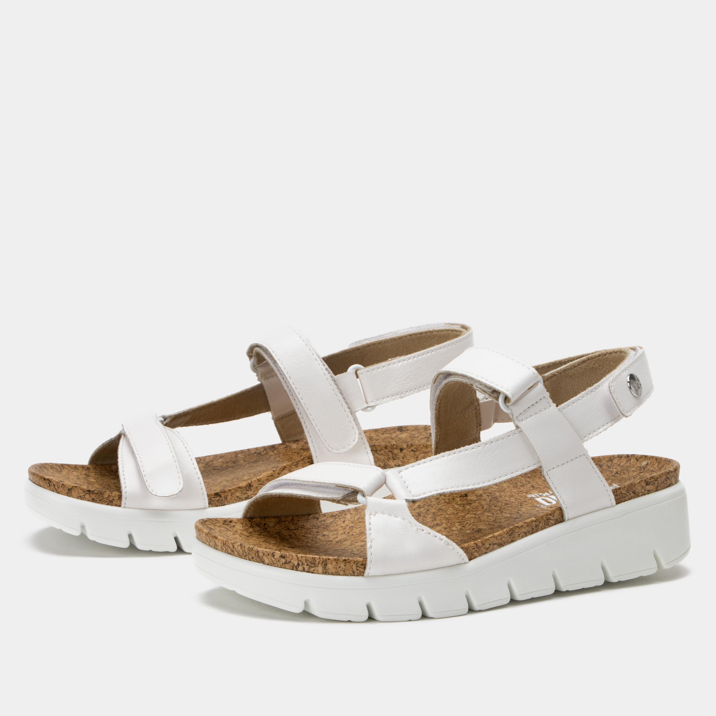 Henna 3 Strap Slide Sandal White-Alegria