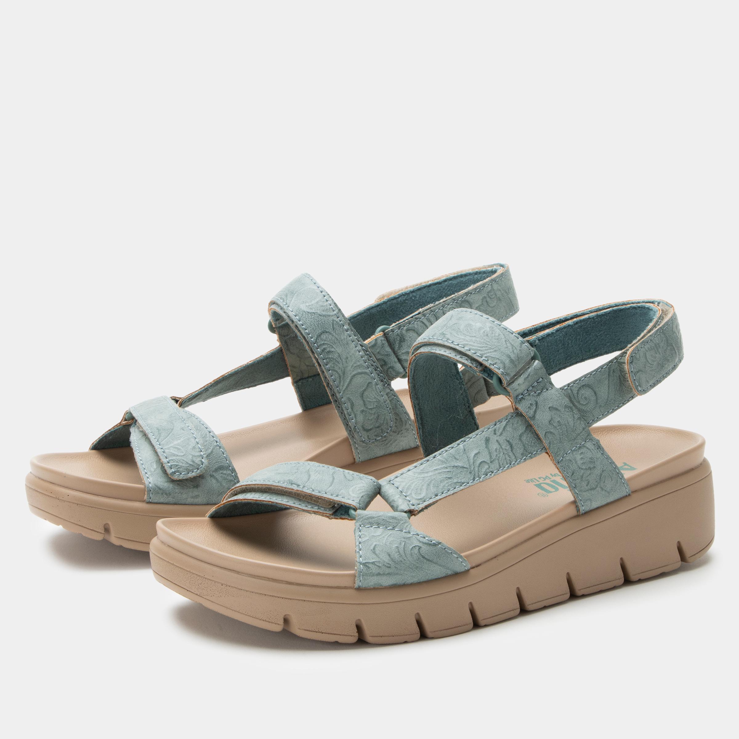 Henna 3 Strap Slide Sandal Aged Denim-Alegria