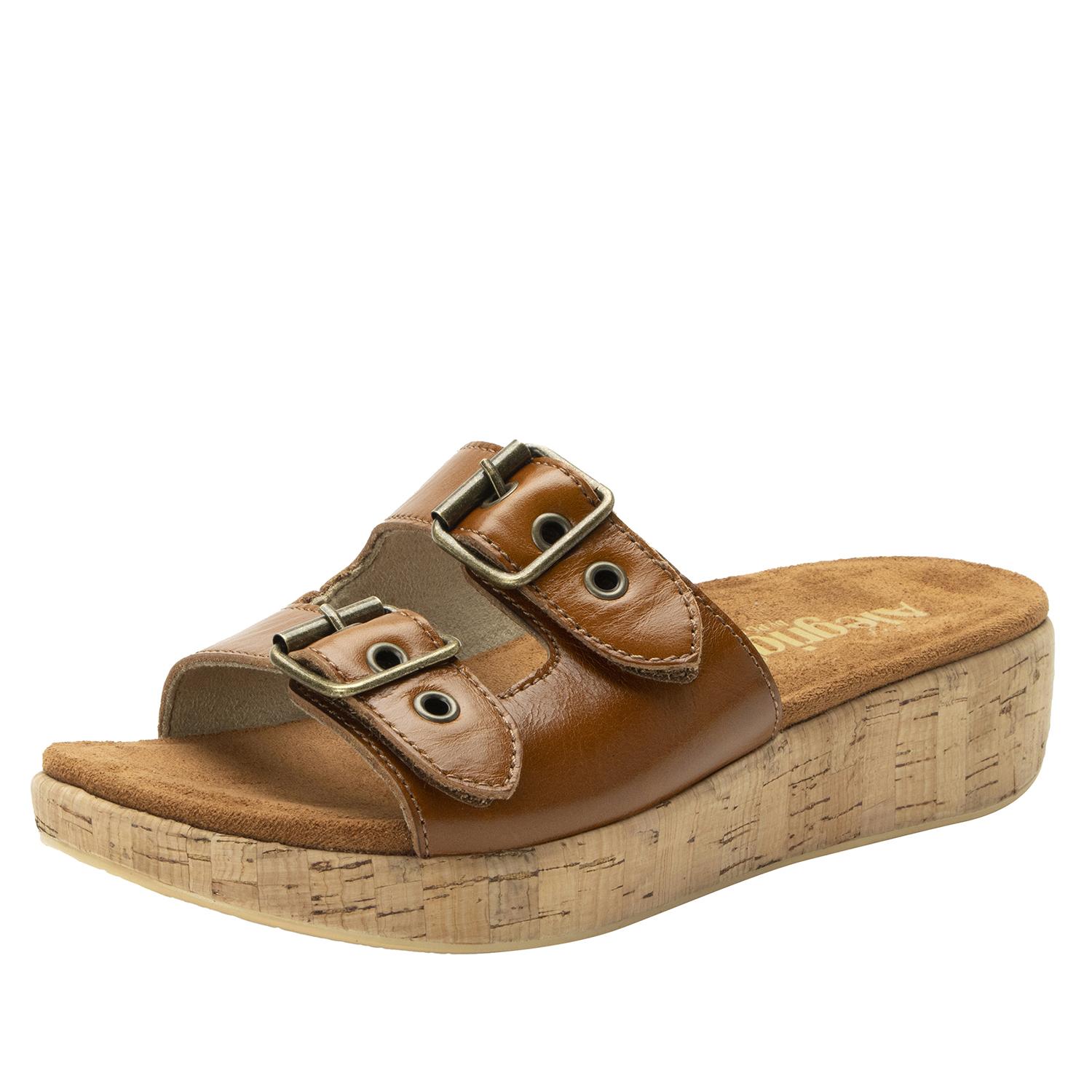 Mistie Cork Wedge Sandal Luggage-Alegria