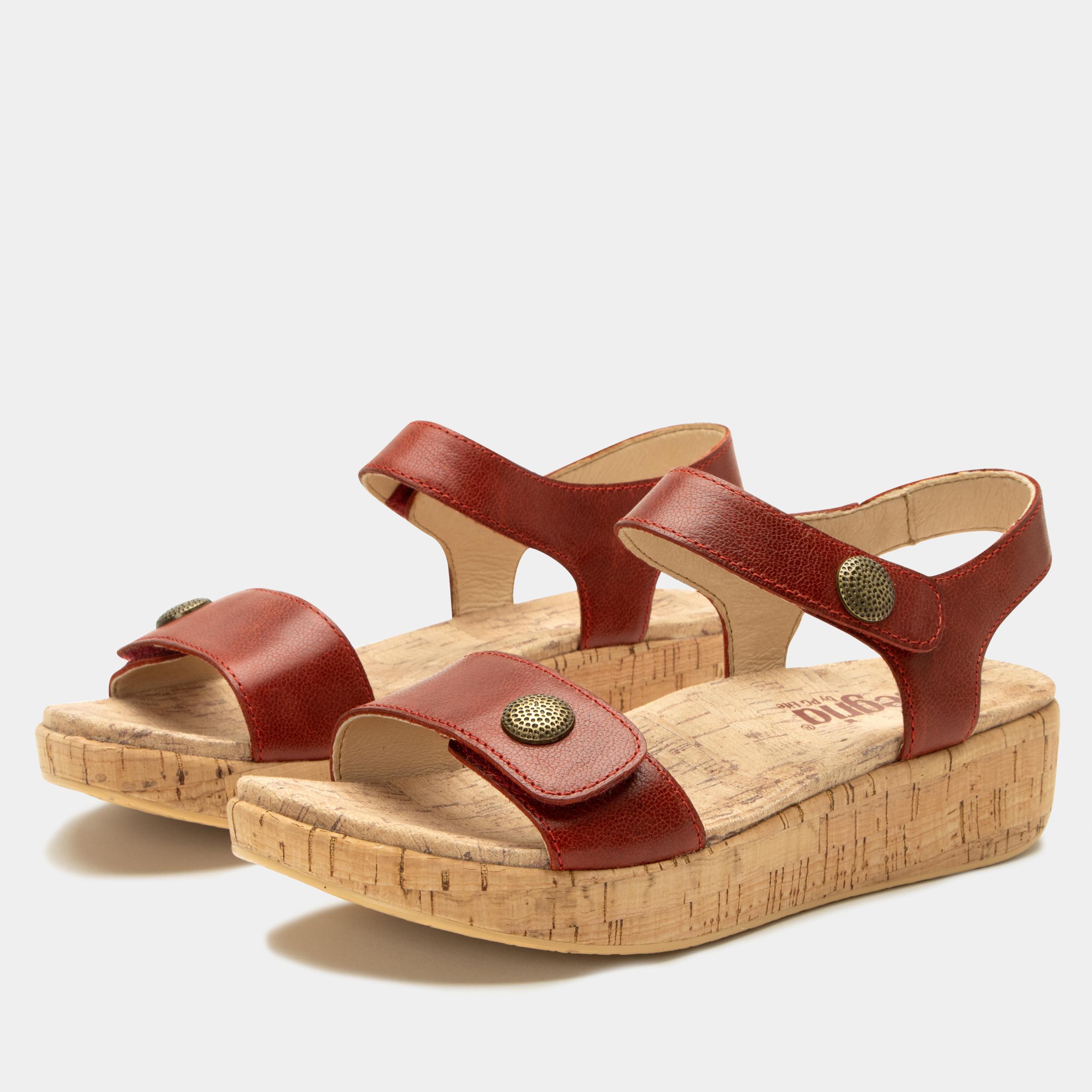 Marta Cork Wedge Sandal Garnet-Alegria