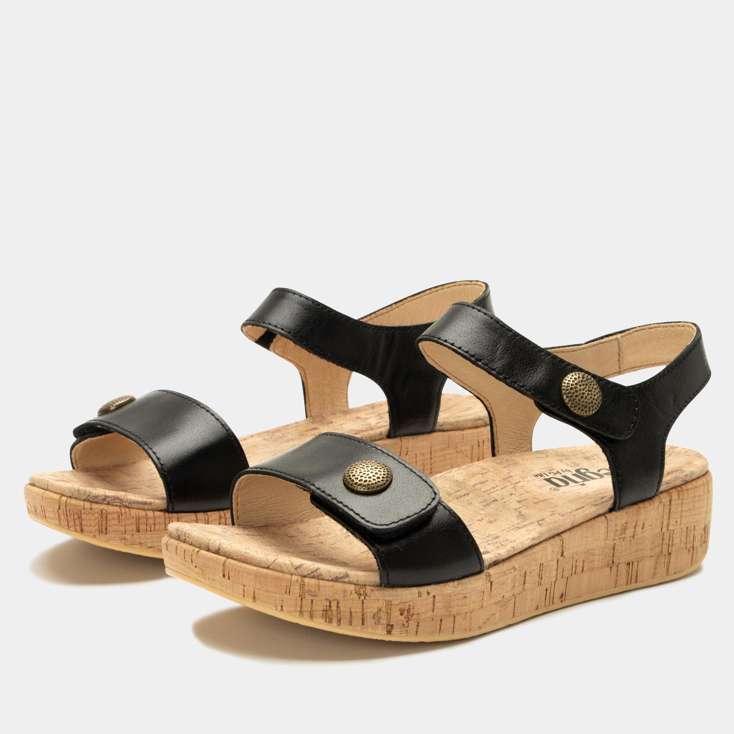 Marta Cork Wedge Sandal Ink-Alegria