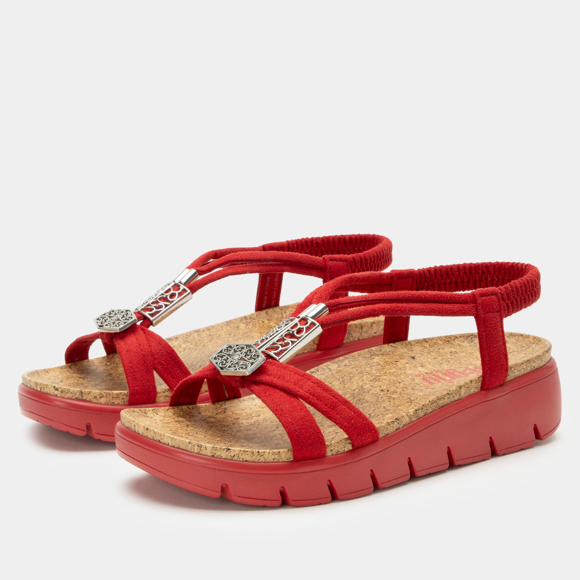 Roz T Strap Sandal True Red-Alegria