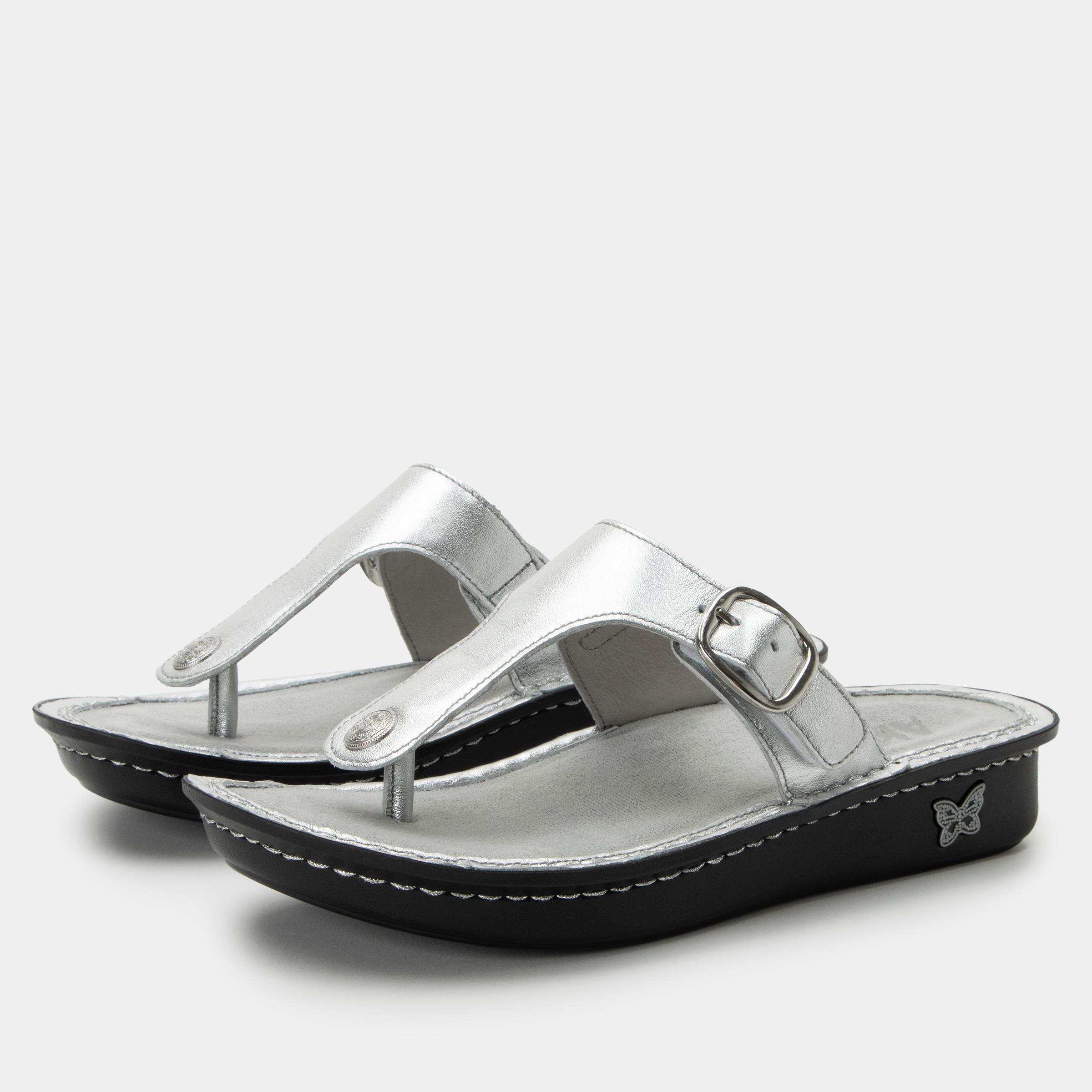 Vella Thong Sandal Silver-Alegria