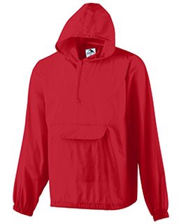 Hooded Nylon Half Zip Pullover Pouch Jacket-Augusta Sportswear