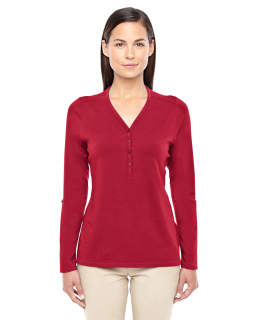 Ladies Perfect Fit™ Y-Placket Convertible Sleeve Knit Top-