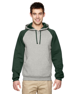 Adult 8 Oz. Nublend® Colorblock Raglan Pullover Hooded Sweatshirt-Jerzees