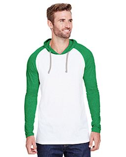 Mens Hooded Raglan Long Sleeve Fine Jersey T-Shirt-LAT