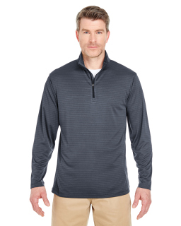 Adult Striped Quarter-Zip Pullover-UltraClub