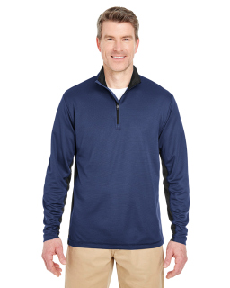 Adult Two-Tone Keyhole Mesh Quarter-Zip Pullover-UltraClub