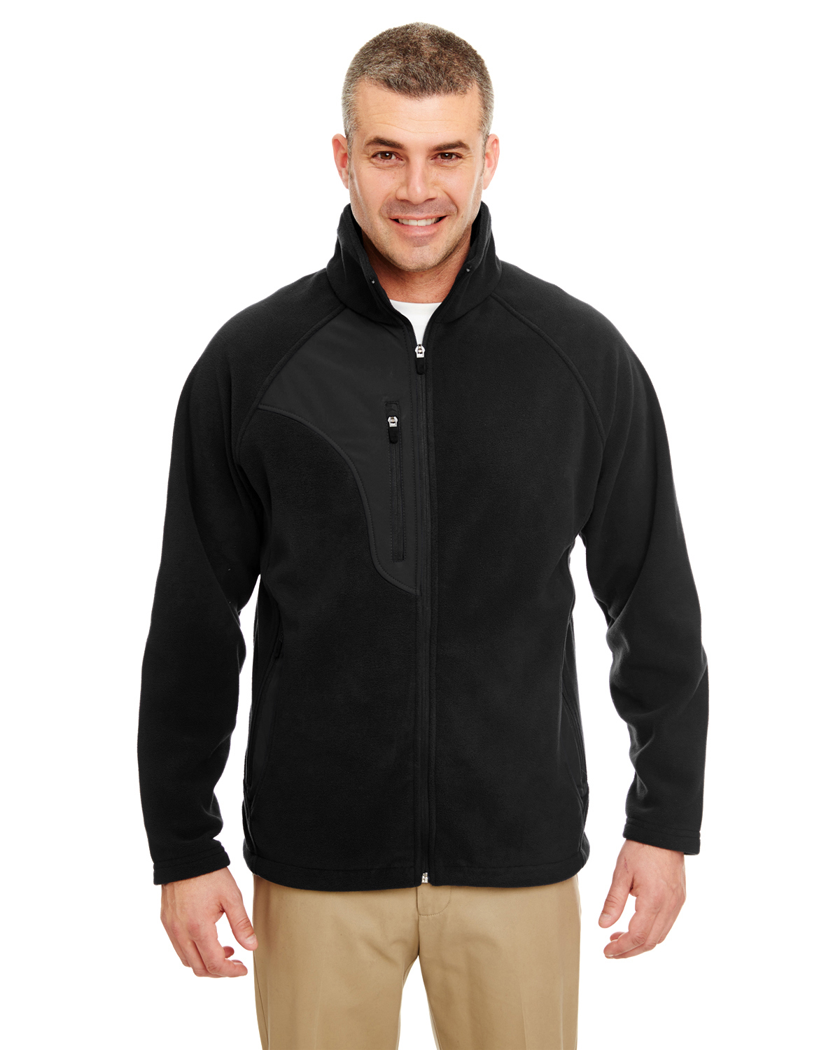 mens micro fleece full zip jacket