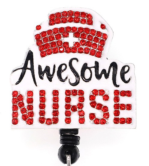 Awesome Nurse - Dazzle Badge Reel-Cutieful