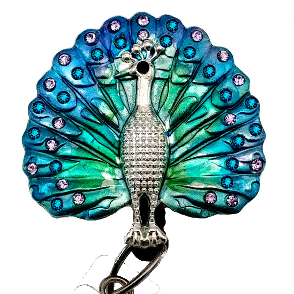 Blue Peacock - SassyBadge Retractable Badge Reels-