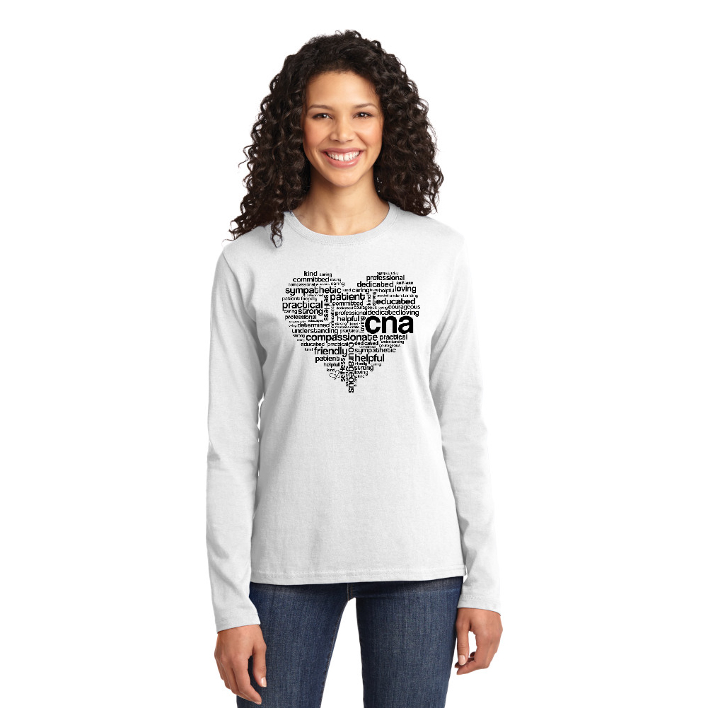 CNA Heart - Cotton Long Sleeve T-Shirt-Cutieful