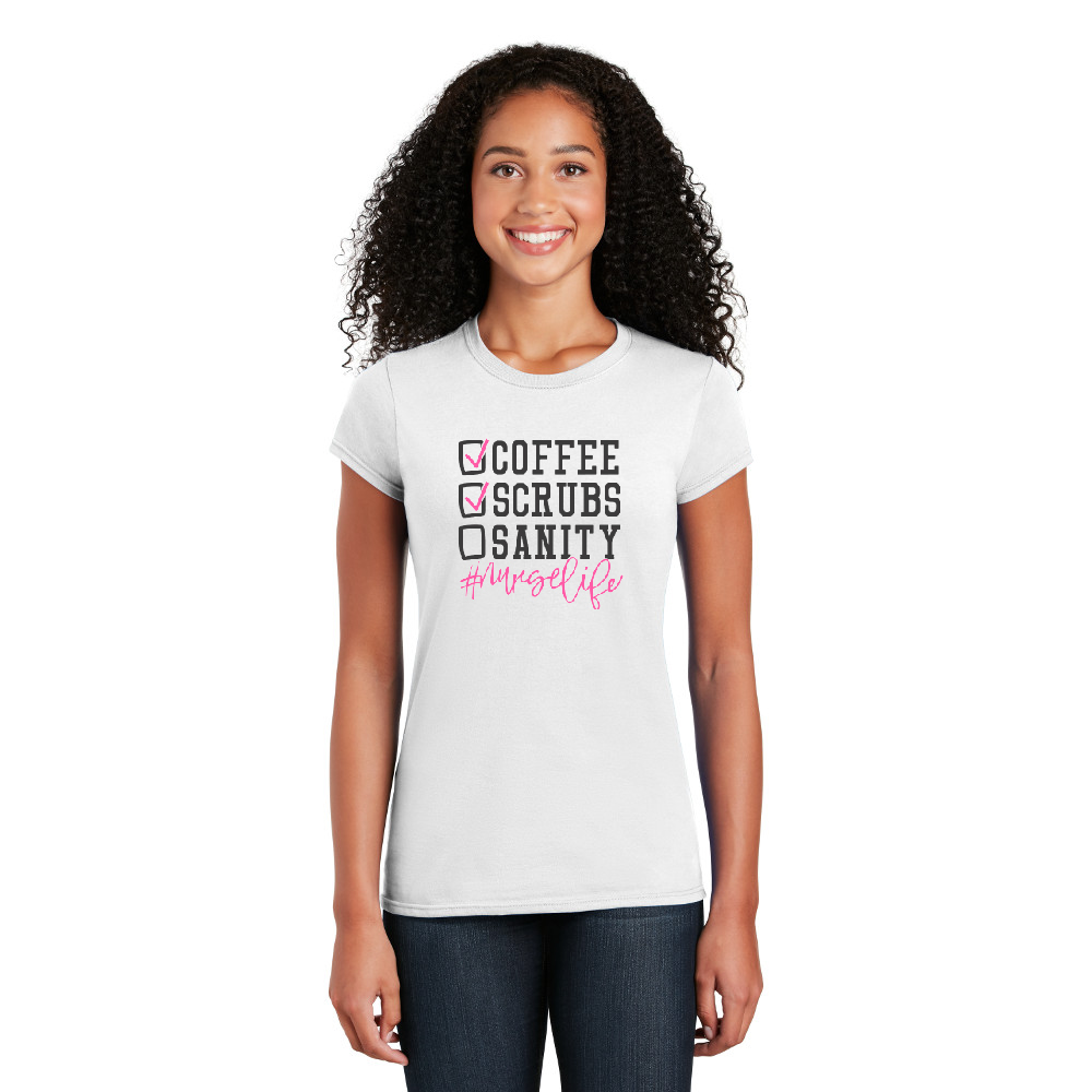 Coffee Scrubs Sanity - Cotton Short Sleeve T-Shirt-Cutieful