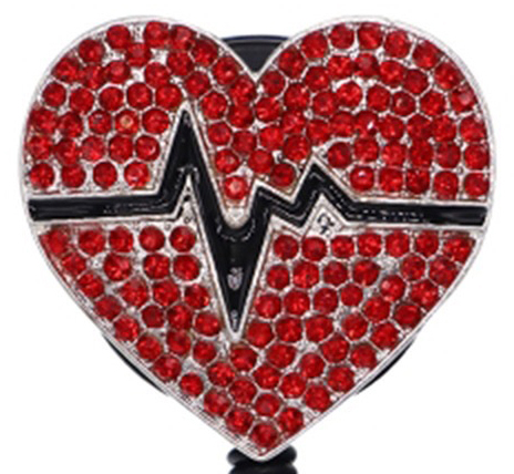 EKG Heart - Dazzle Badge Reel-Cutieful