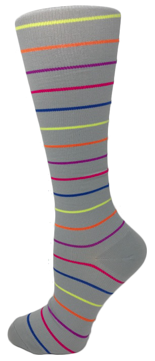 Gray Stripes - Doctor&#8216;s Choice 8-15 mmHg Knit Compression Socks-Doctor's Choice