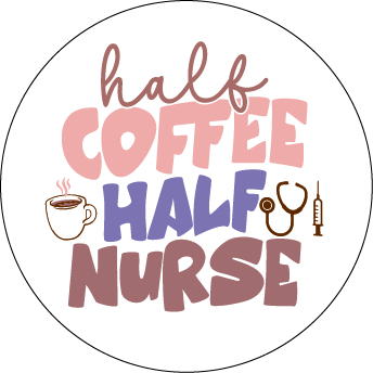 Half Coffee Half Nurse - Cutieful Button Cap Badge Reel-Cutieful