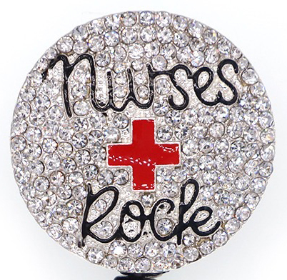 Nurses Rock &#45; Dazzle Badge Reel-Cutieful