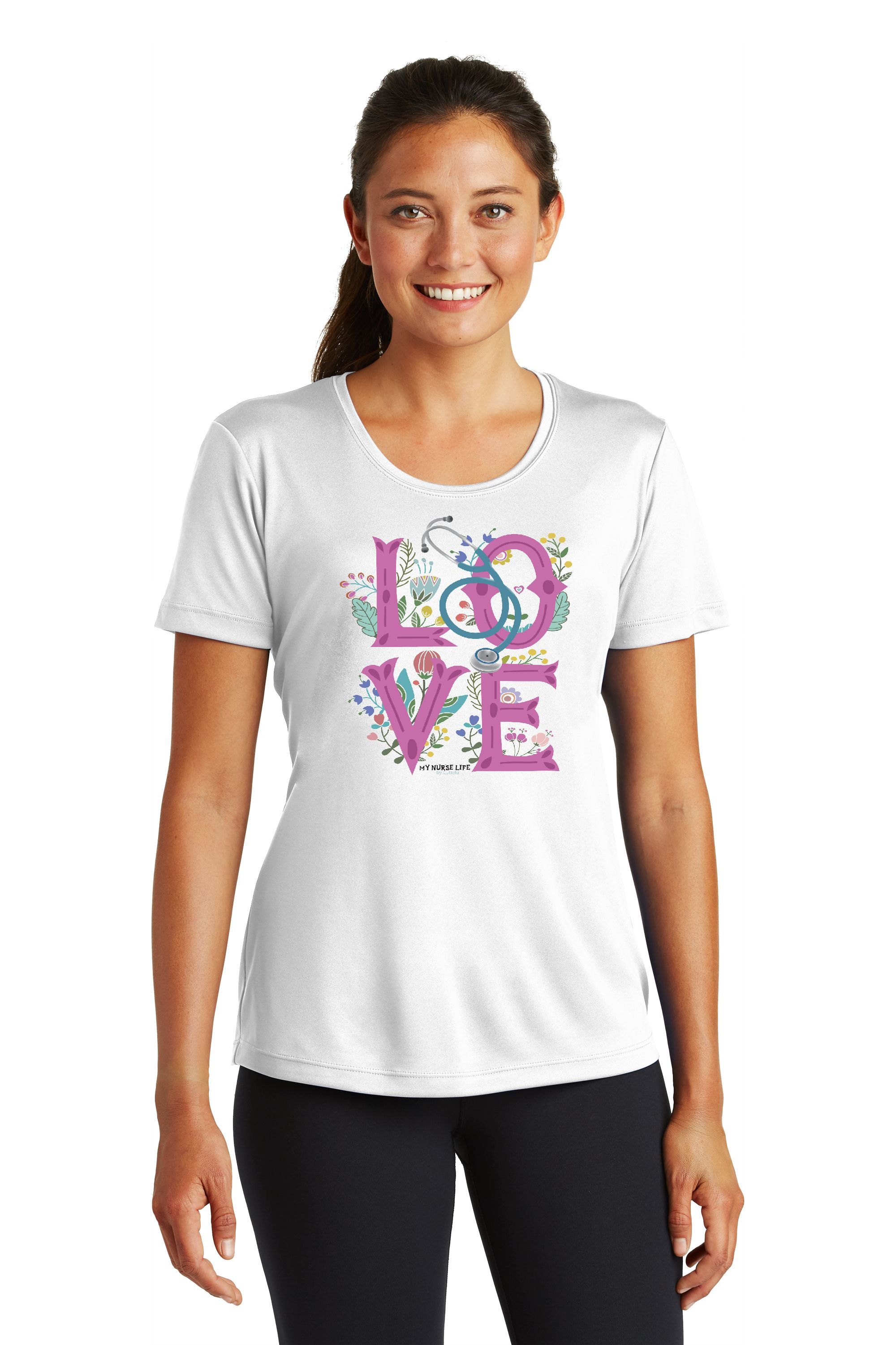 SHORT SLEEVE T-SHIRT - WHITE LOVE 1 (PINK)-Cutieful