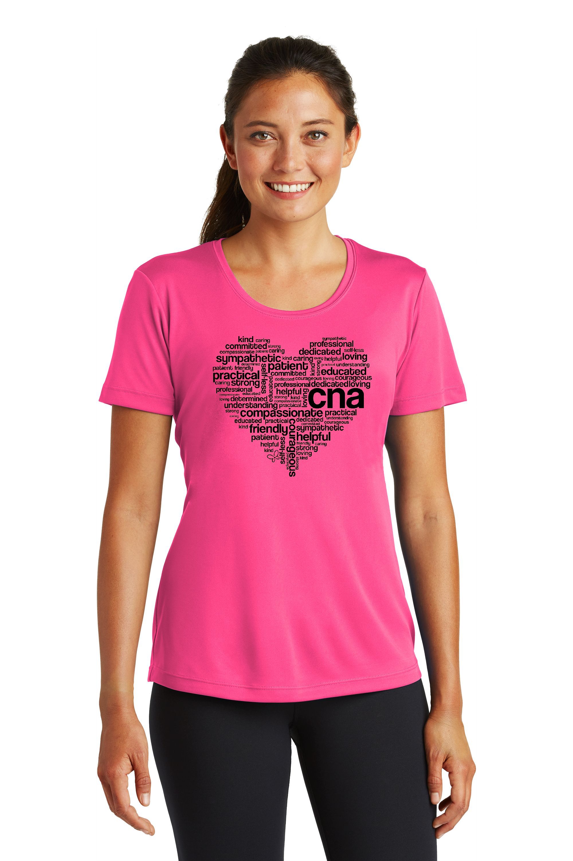 SHORT SLEEVE T-SHIRT - NEON PINK CNA HEART-Cutieful