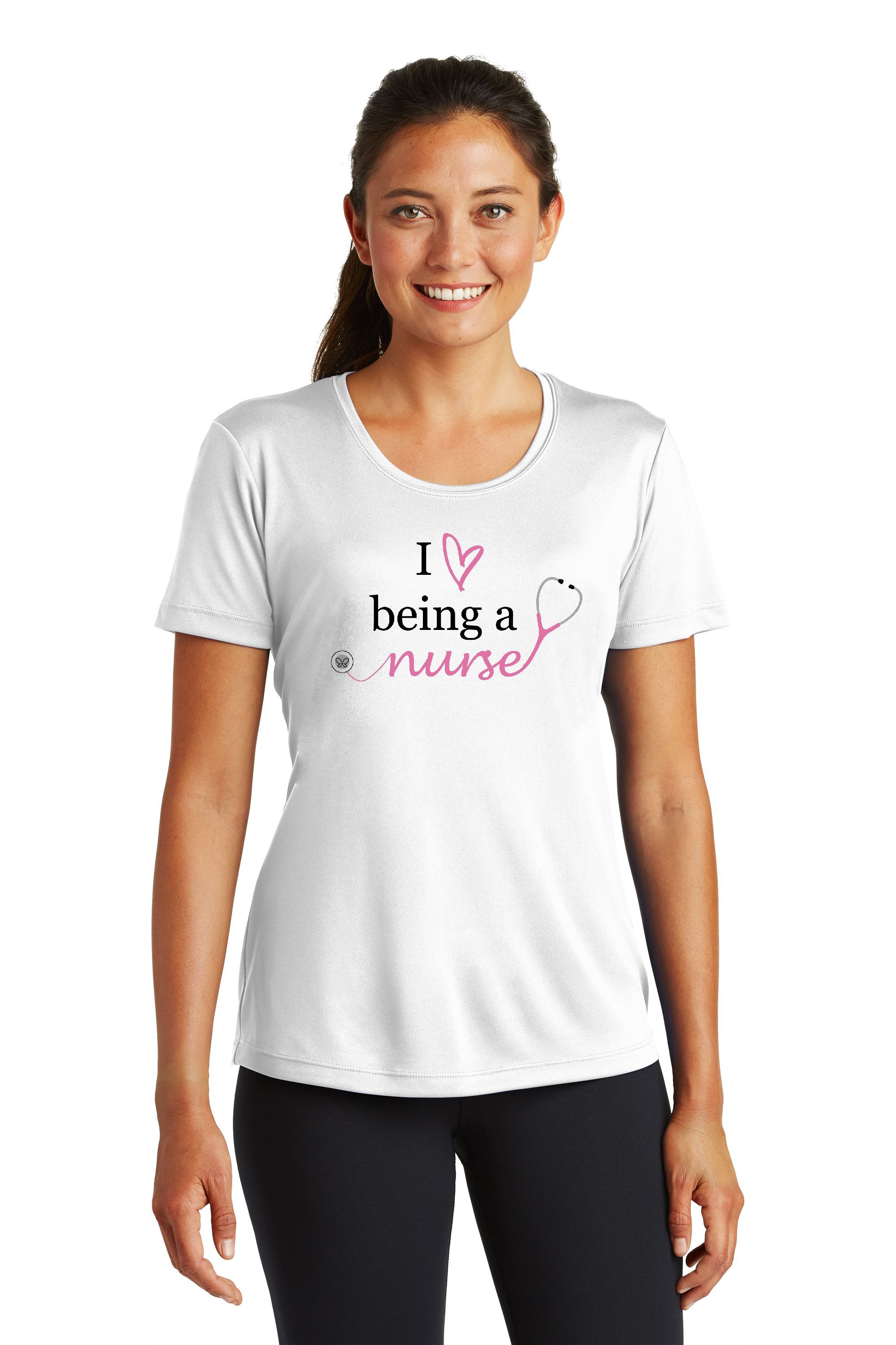 SHORT SLEEVE T-SHIRT - WHITE LOVE BEING A NURSE-Cutieful