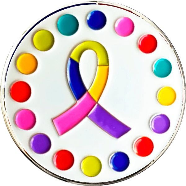 Cancer Awareness Ribbon - Smart Charms Enamel Badge Reel-
