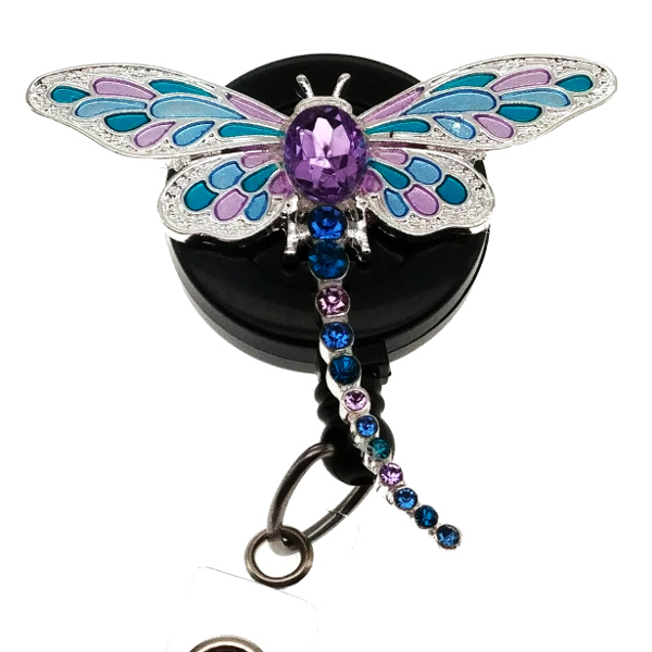 Purple Dragonfly - SassyBadge Retractable Badge Reels-Sassy Badge