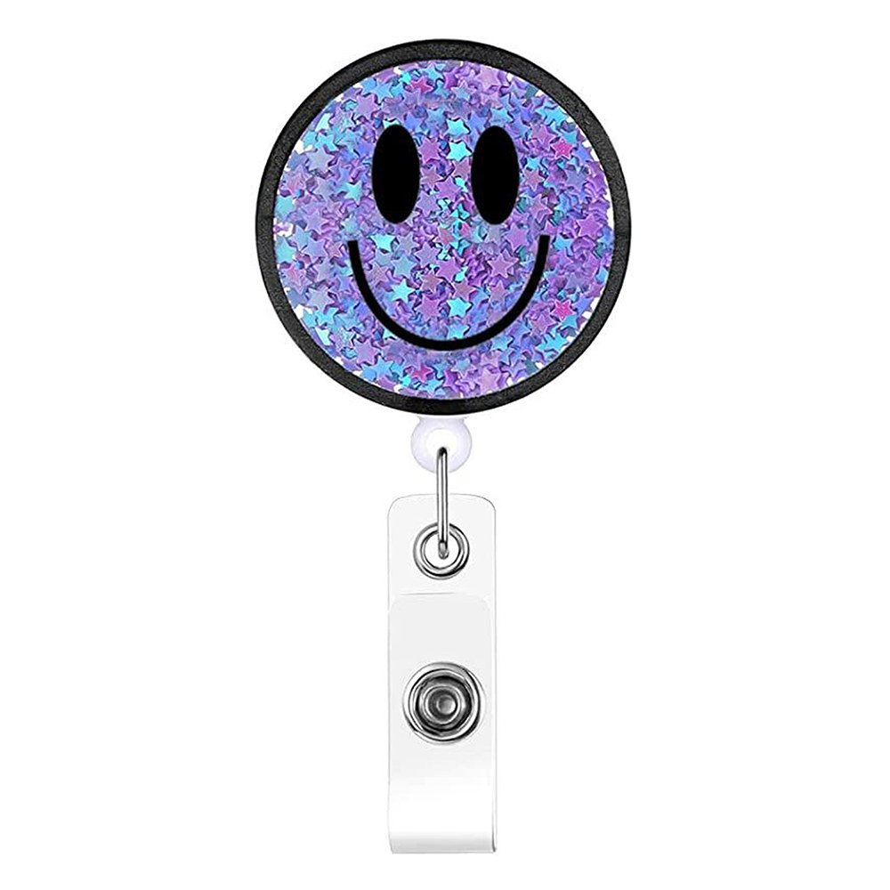 Purple Smiley - Cutieful Shaker Badge Reel-Cutieful